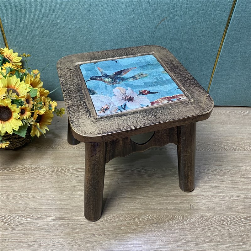 现代简约凳子实木小凳子创意方凳复古客厅圆凳家T用儿童凳茶几凳