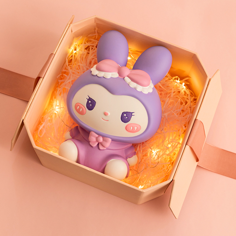 网红库洛米儿童女孩兔子存钱罐2024新款储N钱蓄罐女生生日礼物礼