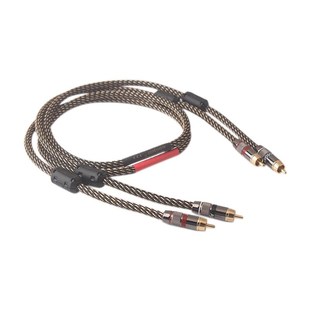 发烧级无氧铜二对二HIFI红白CD功放音响双莲花RCA加粗音频信号线