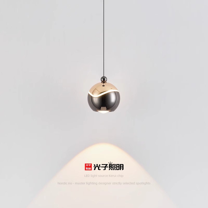 创意现代简约背景墙床头吊灯极简网红升降吊线灯卧室轻奢小吊灯