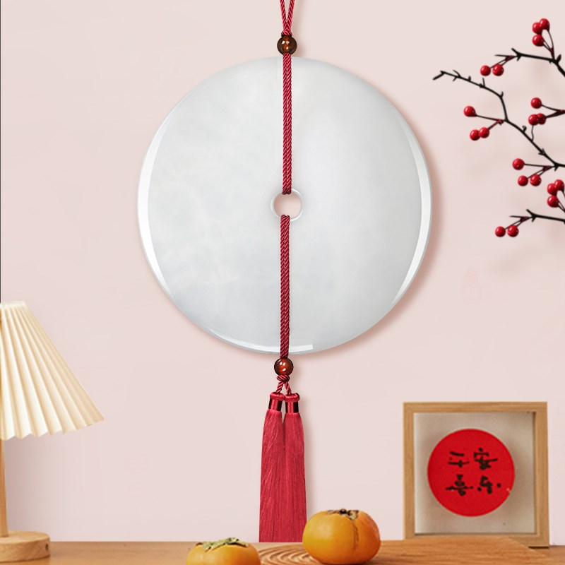 天然玉石平安扣挂件墙壁装饰玄关屏风挂饰墙面挂饰客厅家居中国风