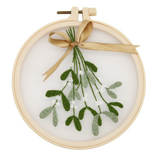 欧式透明纱法绣针线套装初学自制儿童礼物手工网纱刺绣diy挂画