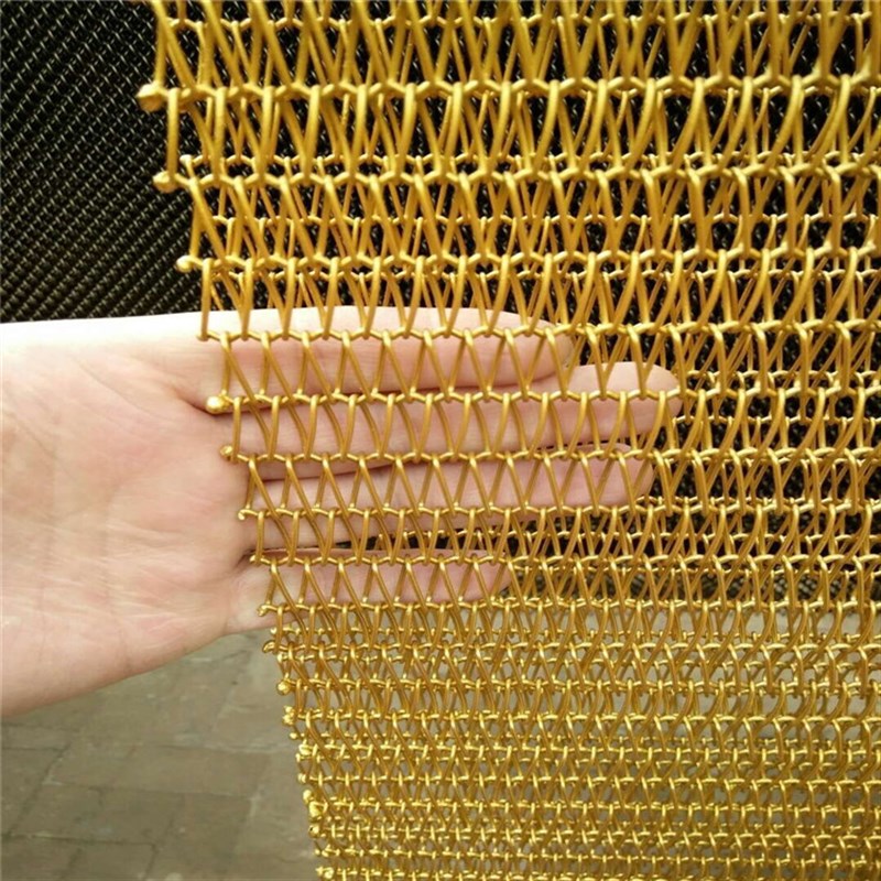 金属编织装饰网格润庭隔断网不锈钢网扁丝屏风网帘丝网  各种颜色