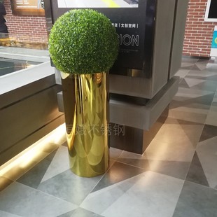 可定制尺寸 圆柱形花瓶 电镀颜色 大型落地花瓶 不锈钢花盆