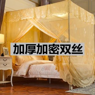 蚊帐1.8m床老式 新款 家用1.5m单门纹帐防尘顶带支架加厚加密双人床