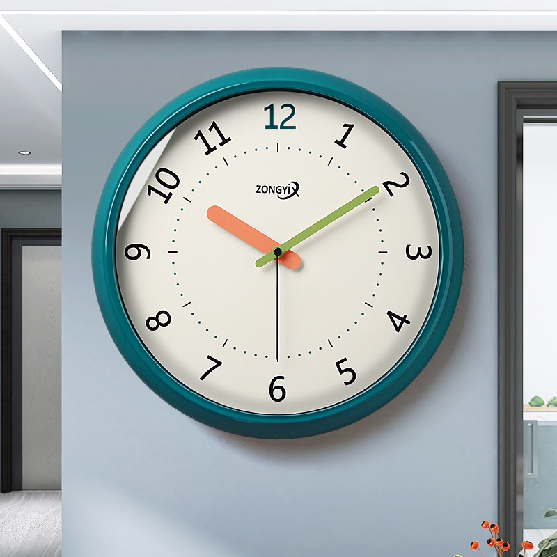 高级感简约挂钟客厅家用挂墙钟表网红现代创意石O英新款2023年时