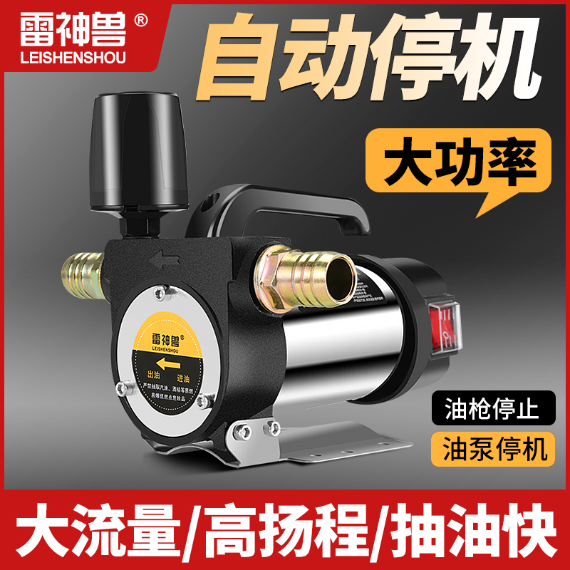 自动启动停泵电动抽油泵12V24V220FV伏自吸泵油泵柴油泵加油机抽