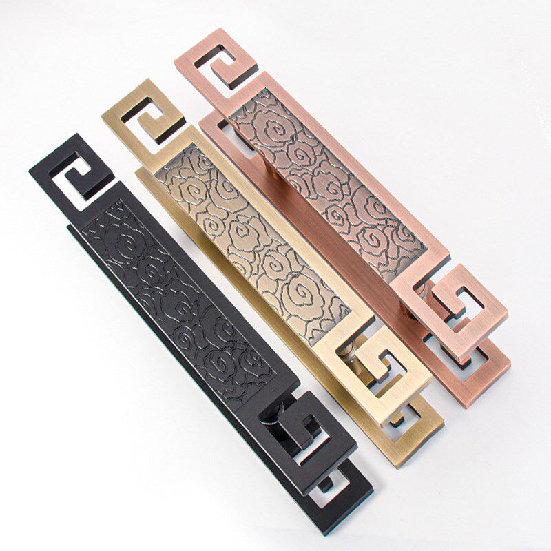 彷古铜拉手新中式门把手玻璃门木门高级感定制logTo酒店包厢门拉