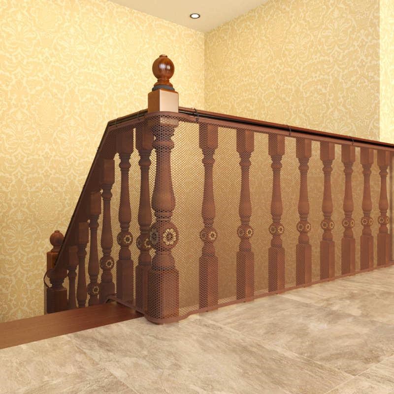 2米3米特厚楼梯防护p网安全绳网阳台防护网防坠网防猫网楼梯门栏