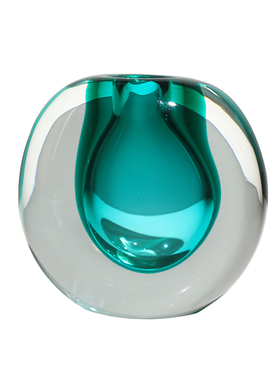 艺术品琉璃花瓶超厚轻奢玻璃花器样板房装饰品客厅摆件桌面摆设