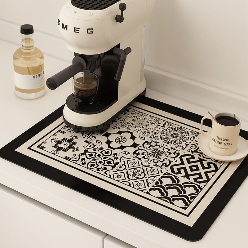 硅藻泥厨房台面沥水垫防水防滑洗手台面吸水垫台面隔热咖啡机地垫