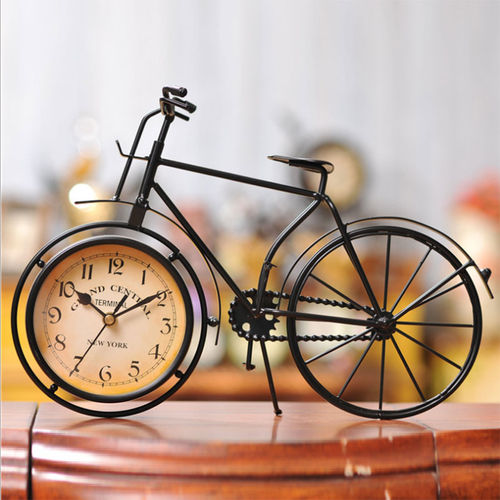 欧式田园静音台钟 创意铁艺钟表摆件卧室客厅台式钟座钟时钟 包邮