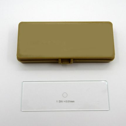 显微镜物镜测微尺镜台标定分化板玻璃十字网格0.01mm金相校正