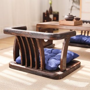 凳子 实木靠背圈椅榻榻米小椅子家用喝茶椅休闲椅阳台飘窗桌椅矮款