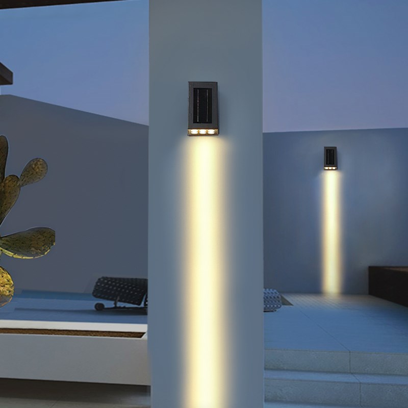 太阳能户外壁灯洗墙灯防水庭w院灯别墅外墙灯室外露台花园围墙壁