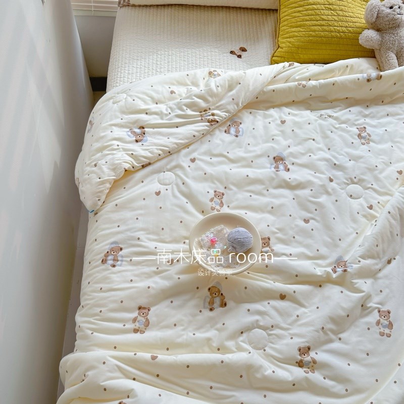 晚安熊软糯A类针织凉感夏被可爱卡通夏季空调O被可机洗薄被子1.5