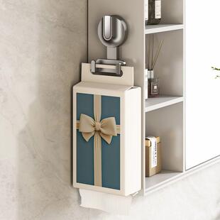 吸盘纸巾双挂钩悬挂式多功能手提抽纸强力粘钩厕所厨房卫生间挂架