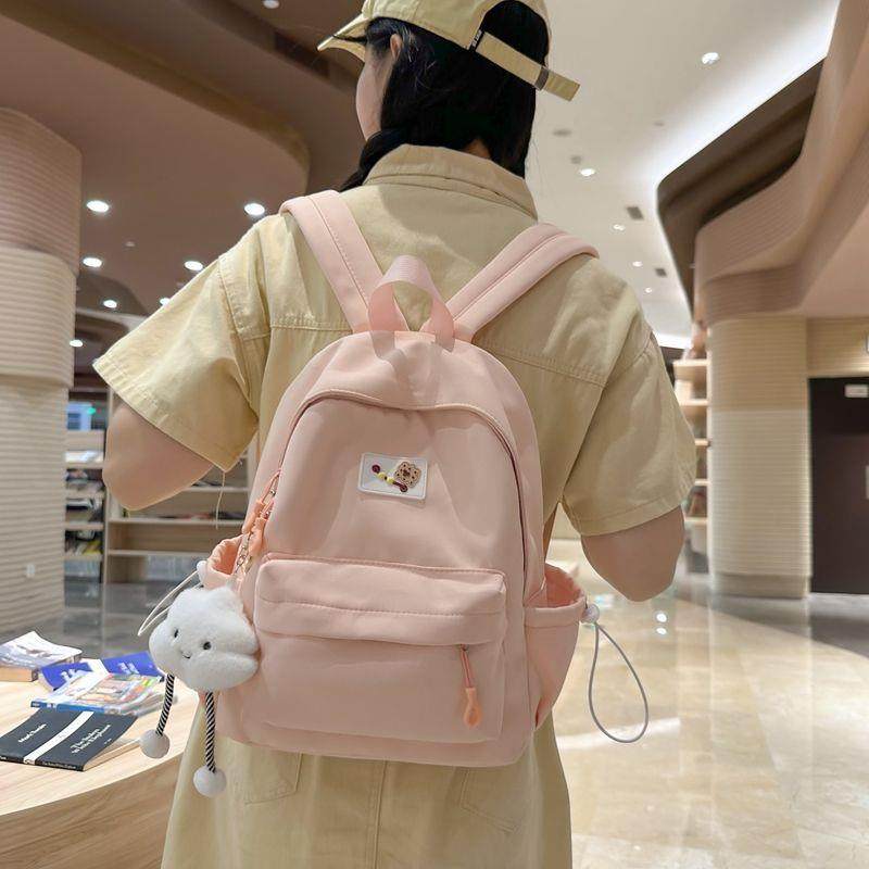 新款大学生百搭可爱简约书包背包小型日系风软妹轻便少女双肩包