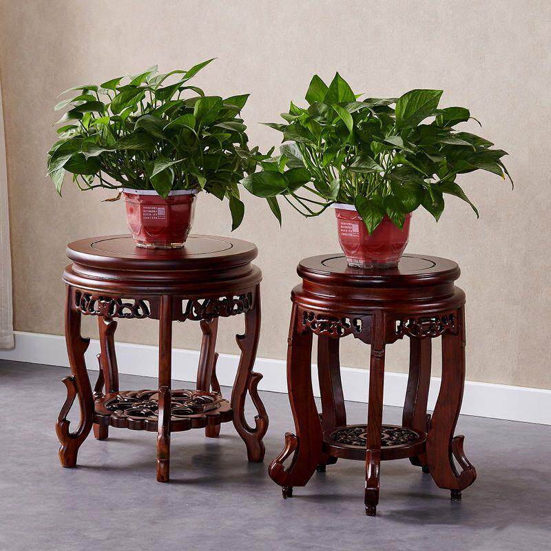 中式实木花架古筝凳圆凳子明清古典餐桌凳琴凳榆木仿古矮凳鼓登