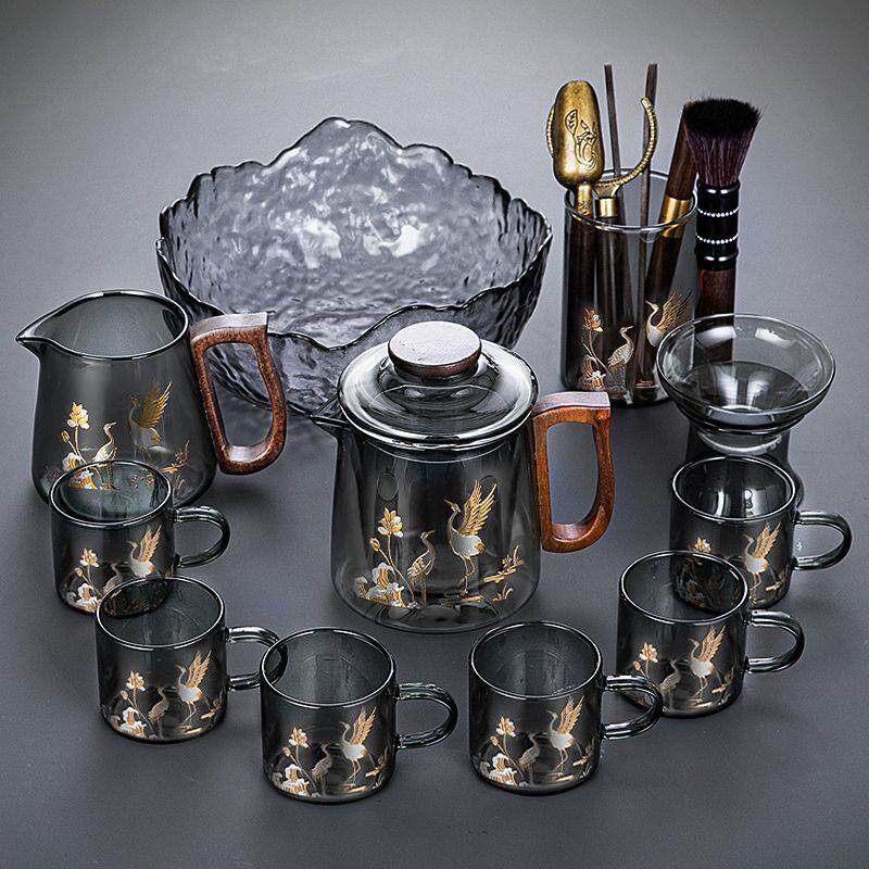 玻璃茶具套装家用办公室客厅喝茶泡茶功夫茶杯简约高档轻奢泡茶壶