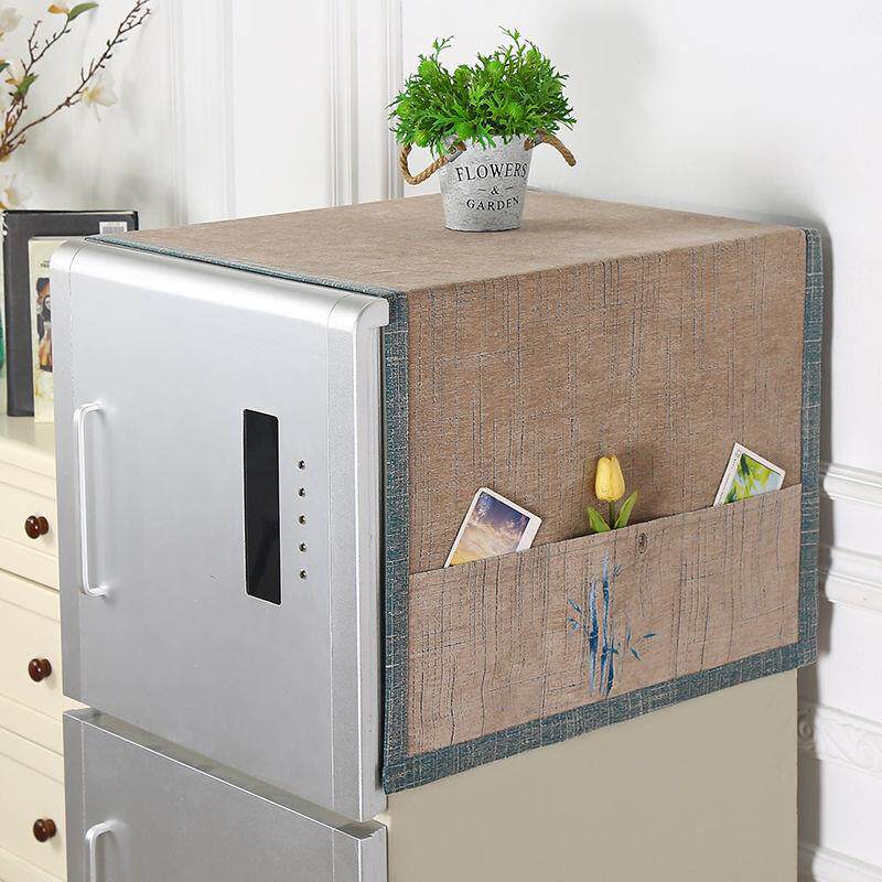 欧式冰箱盖布单开门冰箱罩单门双开门家用防水简约布艺绣花防尘罩