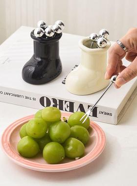 创意简约靴子水果叉家用客