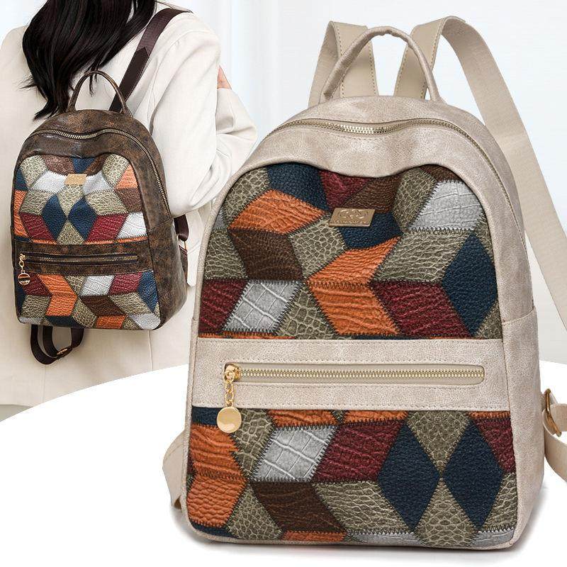 高颜值女士新款2024双肩包时尚高级书包大容量通勤旅行小众背包