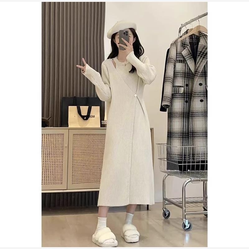 大衣内搭针织打底连衣裙