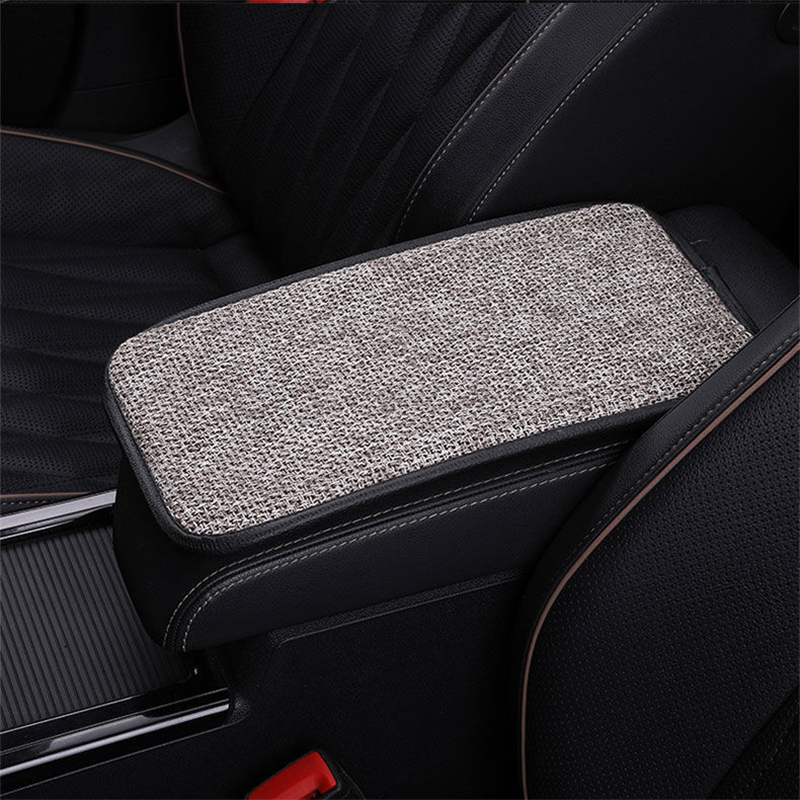 汽车扶手箱保护垫亚麻材质中央扶手箱胳膊垫四季S通用多款颜色可