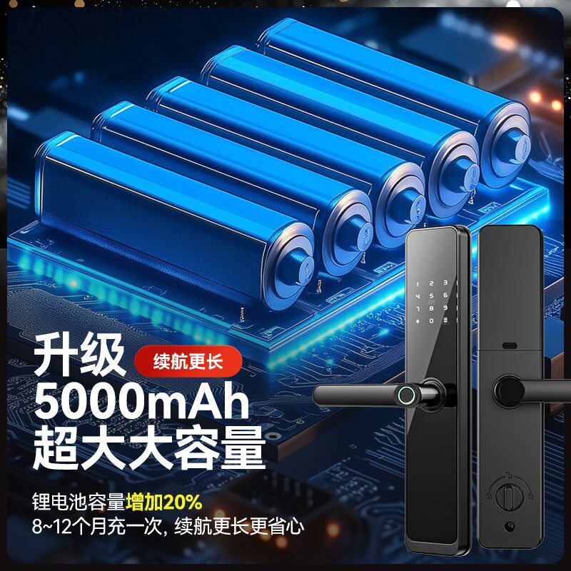 人脸识别指纹锁可视电子密码锁家C用防盗门锁全自动智能锁智能门