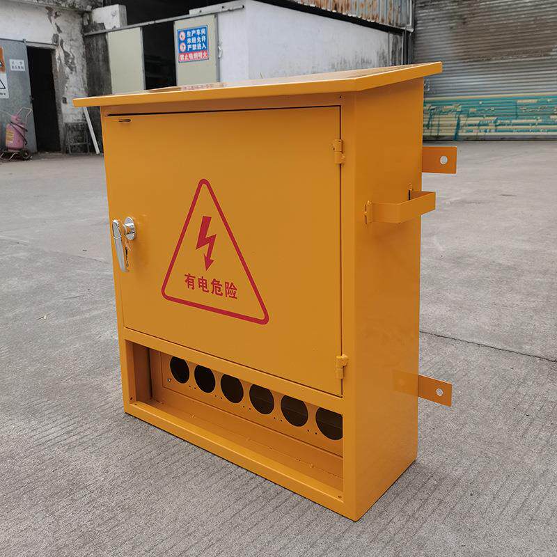 黄色户外防雨6孔插座箱子工程建筑工地临时用电布线箱壳体配电箱