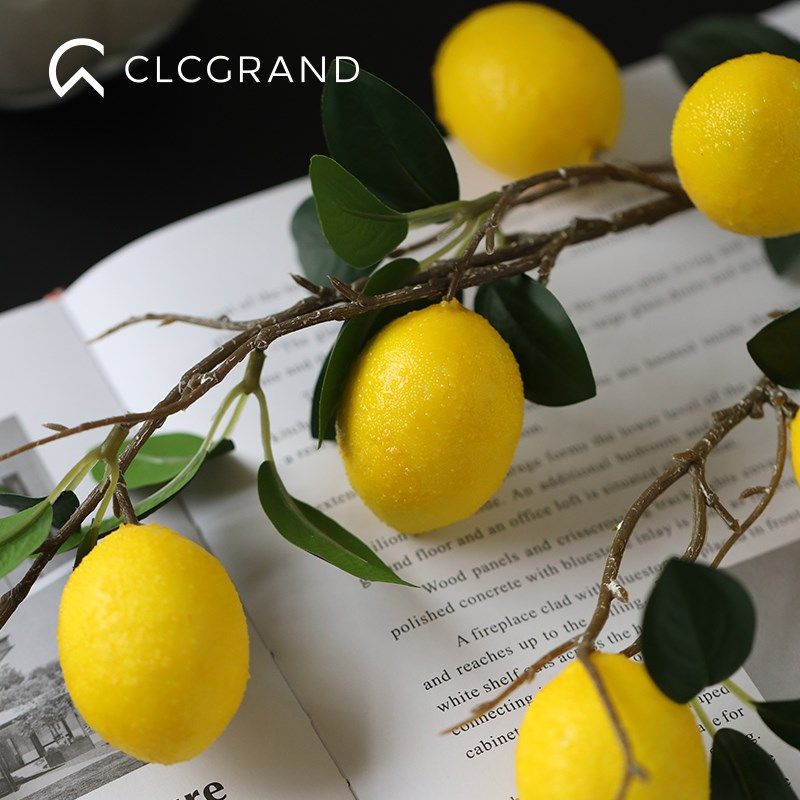 高档仿真柠檬果子客厅桌面假花装饰品摆件轻奢高级感餐厅花艺摆设