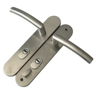 孔距222mm执手 中心距85mm 不锈钢防盗门把手 万科进户大门锁拉手