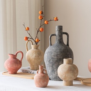 诧寂风陶瓷花瓶室内陶艺客厅桌面装 插花摆件 饰玄关电视柜民宿软装