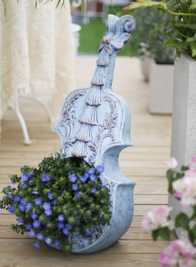 庭院花园造景装饰太阳能灯花盆民宿露台创意院子酒吧阳台夜景摆件