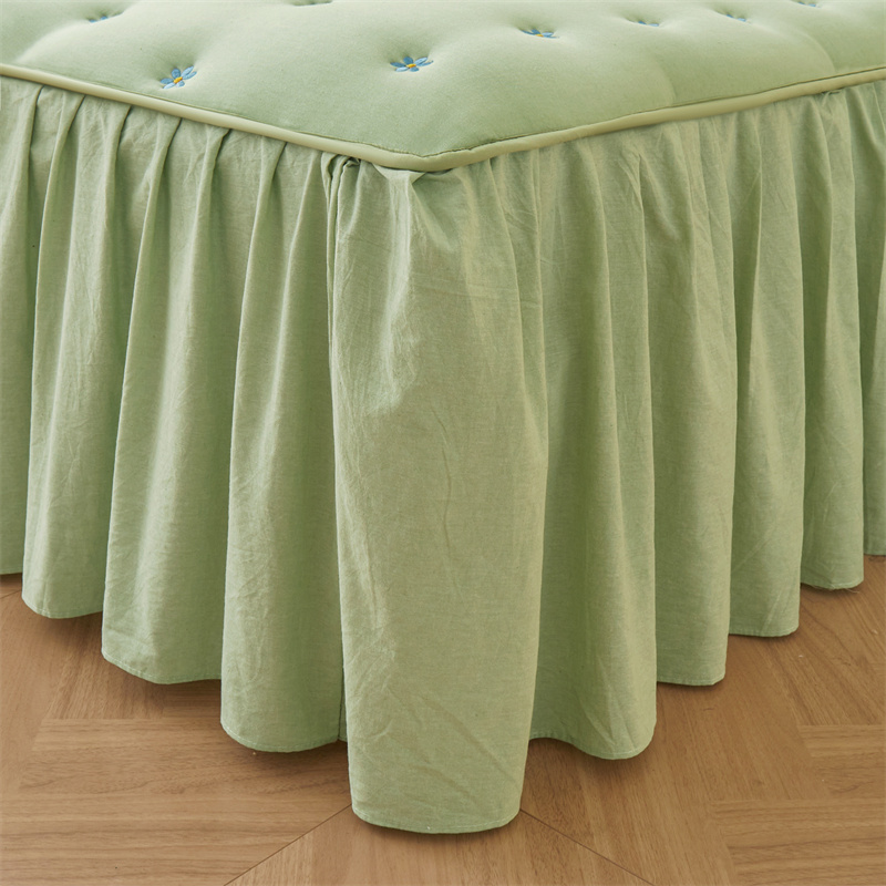 A类水洗棉床褥式夹棉床裙公主风加厚床罩L席梦思床垫保护套防尘罩