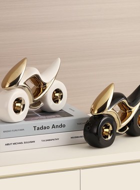 佳感陶瓷摩托机j车模型轻奢玄关酒柜摆件创意办公室桌面装饰品