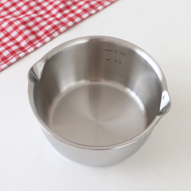 小可爱双导流嘴汤盆18/10不锈钢加C厚盆汤碗打蛋盆复底电磁炉14cm