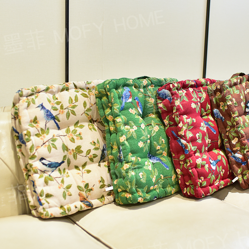 棉麻布艺软包坐垫办公室加厚卡座靠背垫子H榻榻米牀头防撞壁贴居