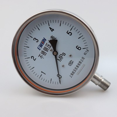 供应 全不锈钢耐震压力表 耐震压力表 Y-150BF/ YN-T150BF上海仪