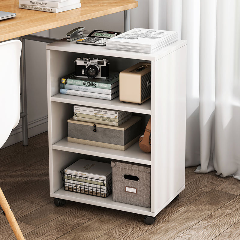 桌下书架可移动简易家用置u物架落地带轮子办公室桌下收纳小型书