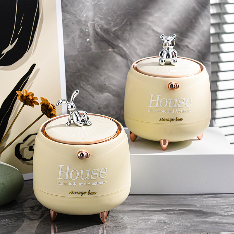 轻奢桌面垃圾桶按压式家用客厅杂物桶G车载收纳筒办公桌餐厅垃圾