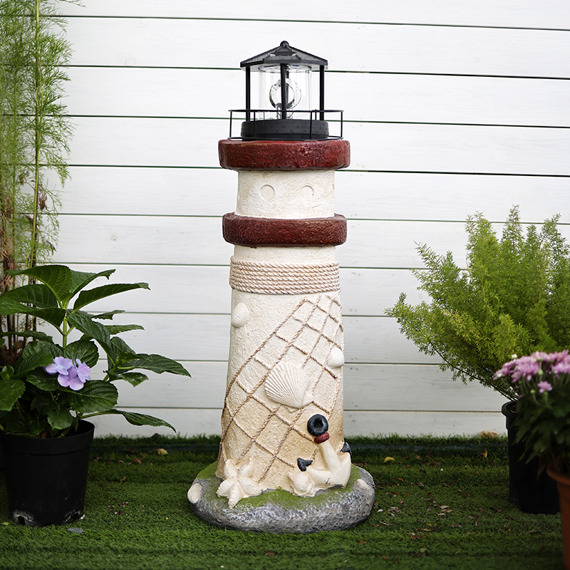 花园水池太阳能灯塔海洋地中海风格庭院鱼池创意户外别Z墅装饰摆