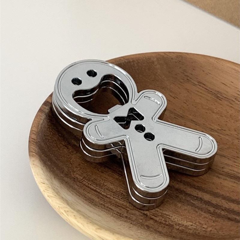 姜饼人开瓶器磁吸不锈钢可爱啤酒瓶起子饮料V瓶盖开盖器创意