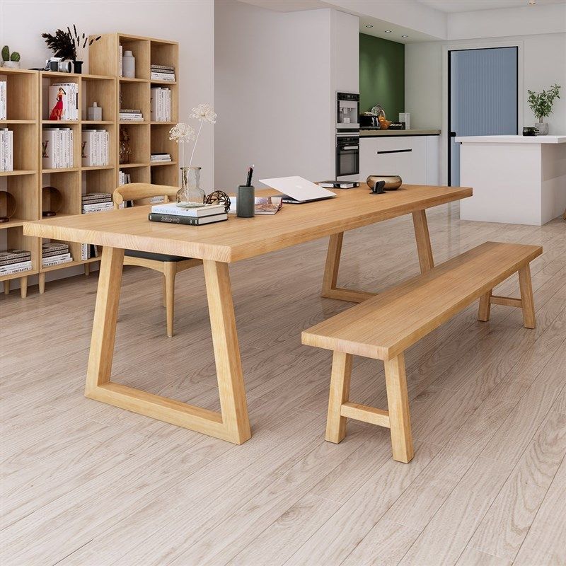 简约书房实木大长书桌椅组合客厅娱乐长方形卧室学习办公桌子1068