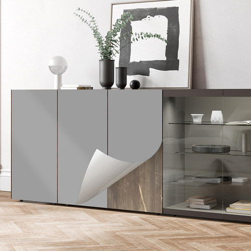 肤感衣柜贴纸橱柜子改色柜门家具桌面翻新改造墙贴膜防水自粘墙纸