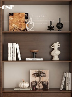 中古高级感实木家具软装饰品摆件组合电视柜酒柜高档侘寂风艺术品