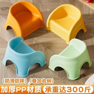 MOMO儿童小凳子塑料加厚防滑幼儿园卡通靠背椅宝宝餐椅
