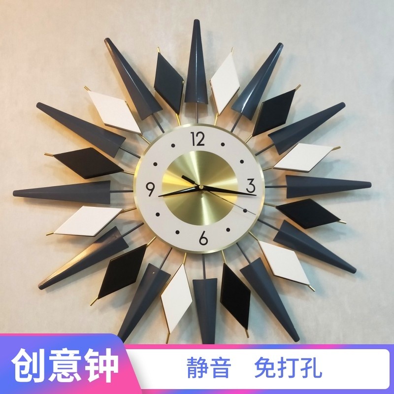 北欧创意b客厅超大挂钟个性现代简约挂表时尚家居装饰卧室静音钟