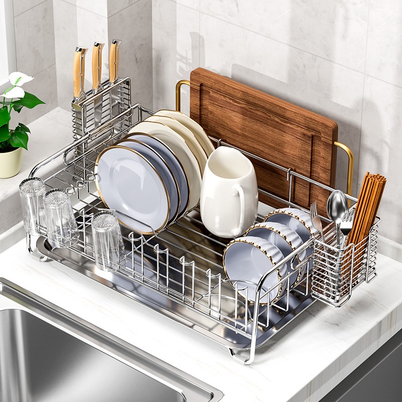 304不锈钢碗架k厨房置物架碗碟沥水架窄边超窄水池碗筷碗盘收纳架